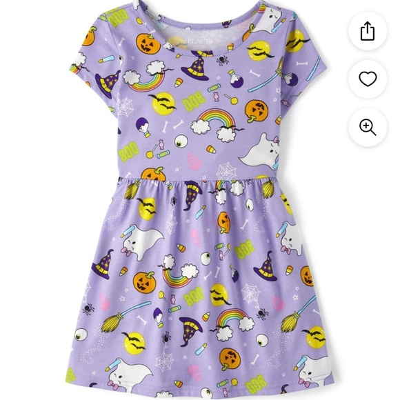 The Children’s Place Halloween Doodle Print Dress Medium (7-8) NWT - Picture 5 of 5